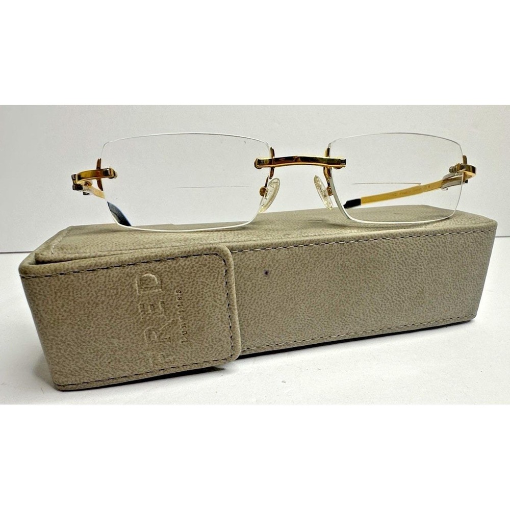 Vintage Fred ABERDEEN 006 Platinum-Gold Rimless Eyeglasses FRAMES Genuine 732518